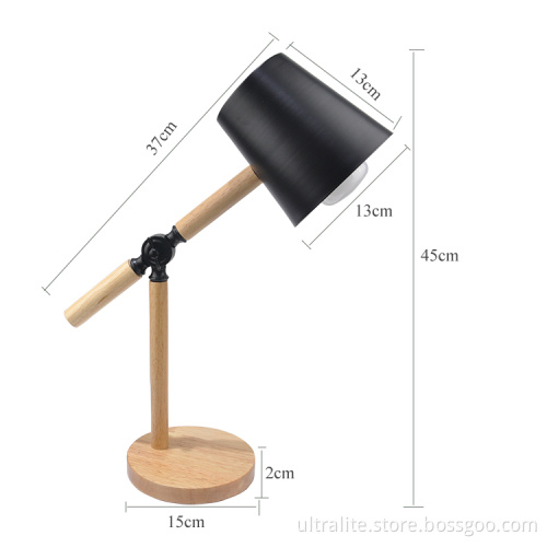 Creative Shape Desk Lamp Wooden Base Study Light Students Light For Dorm